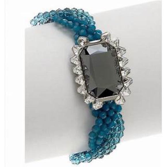 Swarovski Player Bracelet Blue Black - Picture 1 of 8